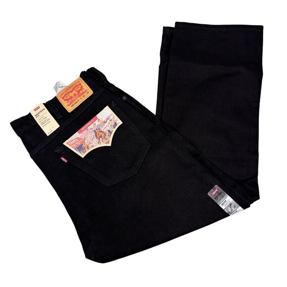 Levis Mens Black Western Fit Jeans W38 L29 Stretch Black  Denim - Picture 1 of 15